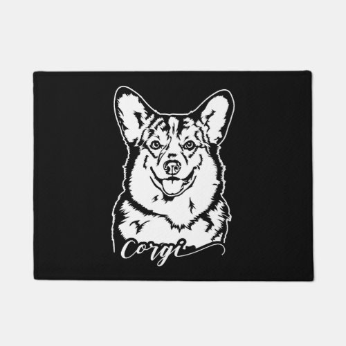 Welsh Corgi portrait dog mom  Doormat