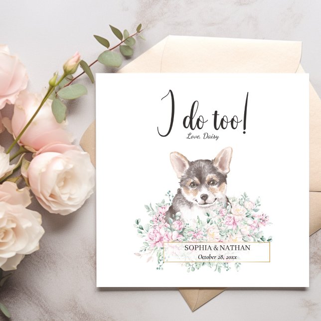 Welsh Corgi Puppy Dog Wedding Cocktail Napkins (Creator Uploaded)