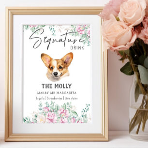 Welsh Corgi Puppy Wedding Signature Drink Sign