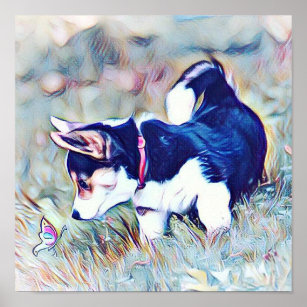 Welsh Corgi Puppy with a Tail Poster