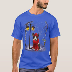 Welsh Corgi Santa Snow Christmas Light Winter Paja T-Shirt