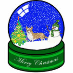 welsh corgi snow globe statuette<br><div class="desc">cute holiday ornament</div>