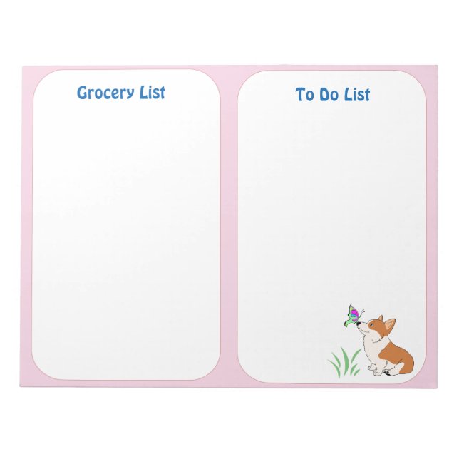 Welsh Corgi To Do List Notepad (Front)