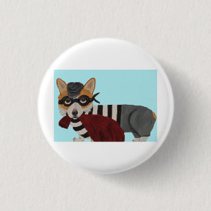 Welsh Corgi Treat Thief Burglar Button