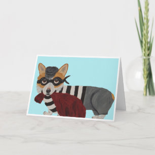 Welsh Corgi Treat Thief Burglar Card