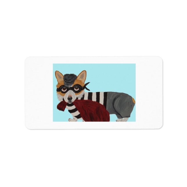  Welsh Corgi Treat Thief Burglar  Label (Front)