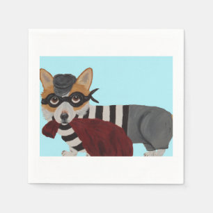 Welsh Corgi Treat Thief Burglar Napkins