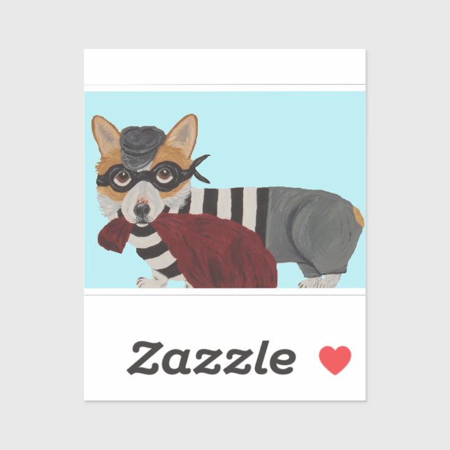 Welsh Corgi Treat Thief Burglar  Sticker (Sheet)
