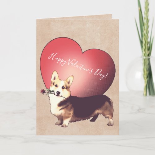 Welsh Corgi Valentines Day Card