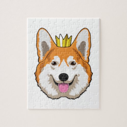 Welsh Corgi with Crown Jigsaw Puzzle