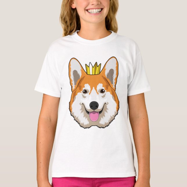 Welsh Corgi with Crown T-Shirt (Front)