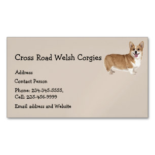 Welsh Corgies Dog Pet Animal Logo Business Card Magnet