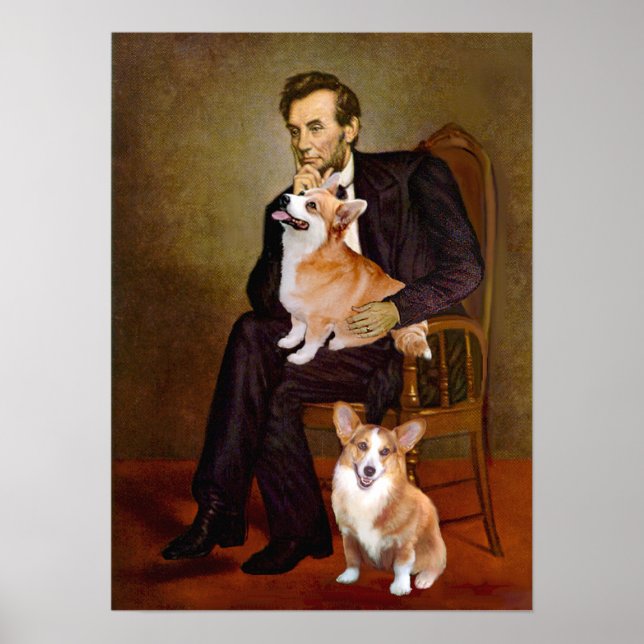 Welsh Corgis Pembroke - two  -  Lincoln Poster (Front)