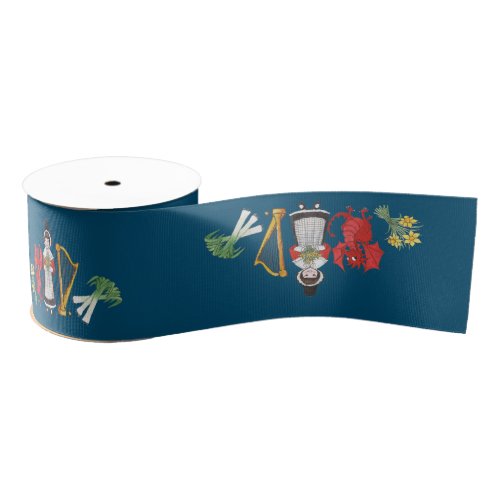 Welsh Costume and Emblems Blue Spool of Ribbon
