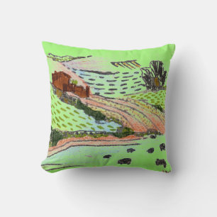 Welsh Countryside by Alexandra Cook Throw Pillow