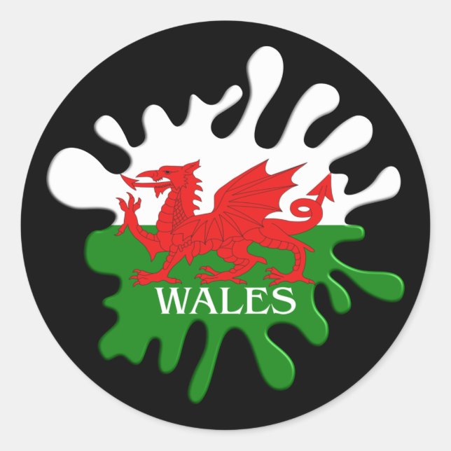 Welsh Cymru Flag Classic Round Sticker (Front)