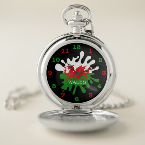 Welsh Cymru Flag Pocket Watch