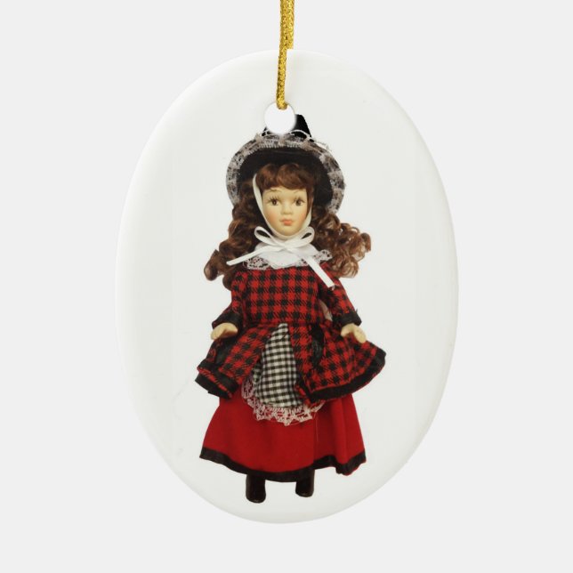 Welsh Doll Ceramic Ornament (Front)