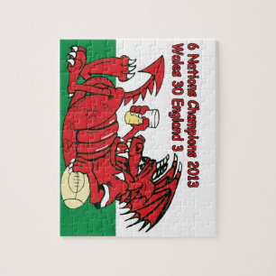 Welsh Dragon, 6 Nations Champions, Wales v England Jigsaw Puzzle