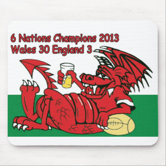 Welsh Dragon, 6 Nations Champions, Wales v England Mouse Pad