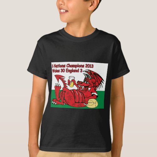 Welsh Dragon 6 Nations Champions Wales v England T_Shirt