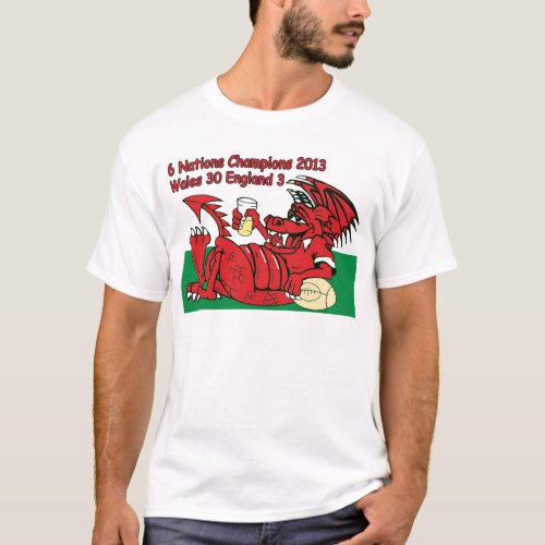 Welsh Dragon 6 Nations Champions Wales v England T_Shirt