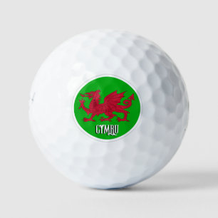 Welsh Dragon Balls, patriotic Wales / Cymru Golf Balls