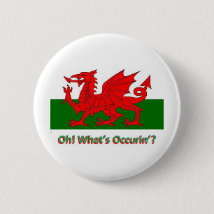 welsh dragon button
