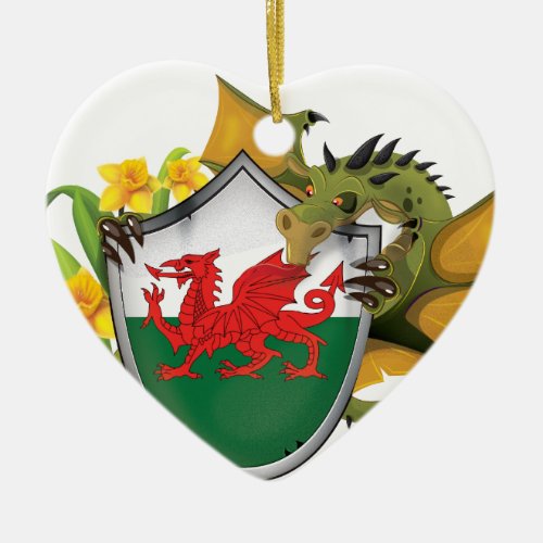 Welsh Dragon Ceramic Ornament