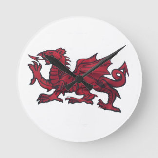 Welsh Dragon clocks. Round Clock