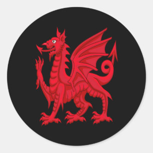 Welsh Dragon Cymru Flag Cardiff Welsh Classic Round Sticker