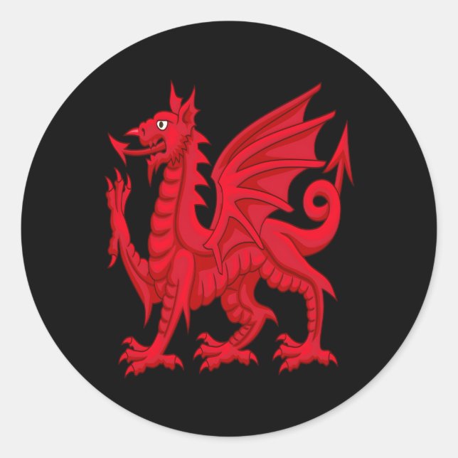 Welsh Dragon Cymru Flag Cardiff Welsh Classic Round Sticker (Front)