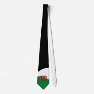 Welsh Dragon Cymru Tie Green Red White Wales