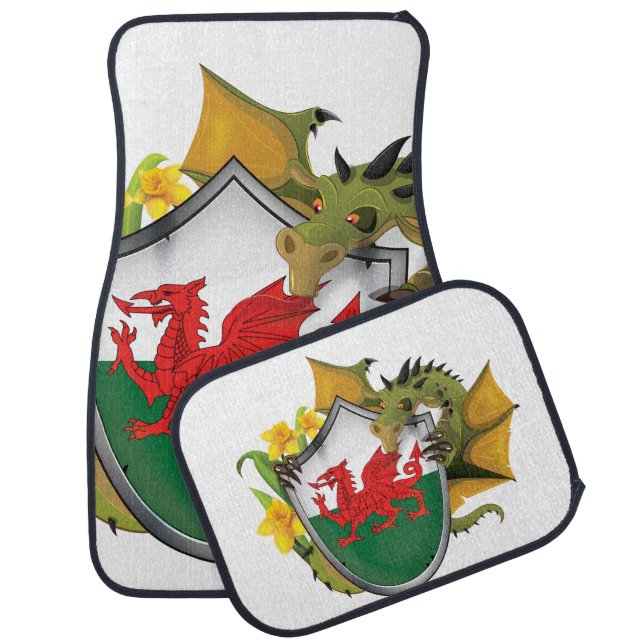 Welsh Dragon Flag Car Floor Mat (Set)