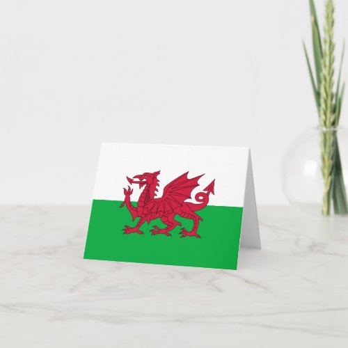 Welsh dragon flag card