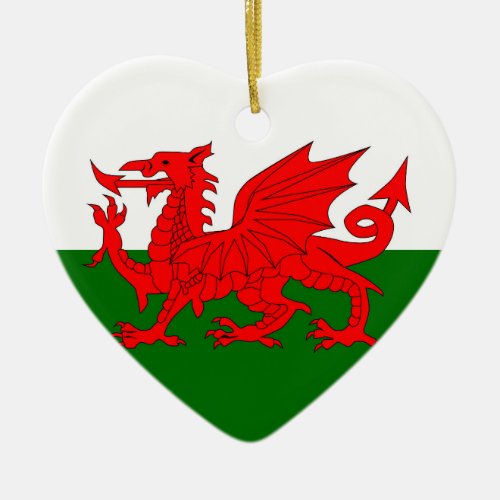 Welsh Dragon Flag Ceramic Ornament
