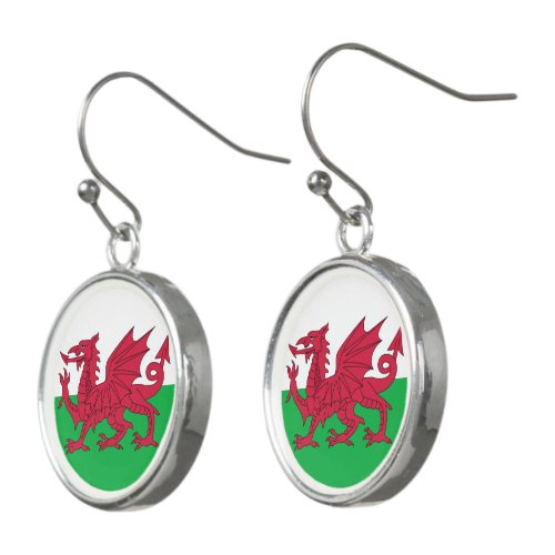 Welsh dragon flag earrings