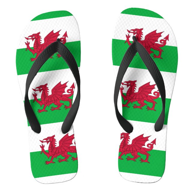 Welsh dragon flag flip flops (Footbed)