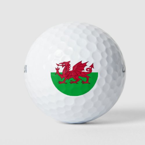 Welsh dragon flag golf balls