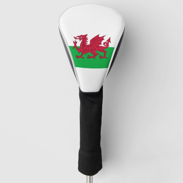 Welsh dragon flag golf head cover (Front)