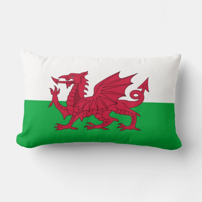 Welsh dragon flag lumbar pillow (Front)