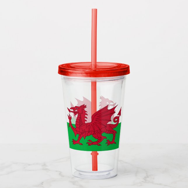 Welsh Dragon ~ Flag of Wales Acrylic Tumbler (Front)