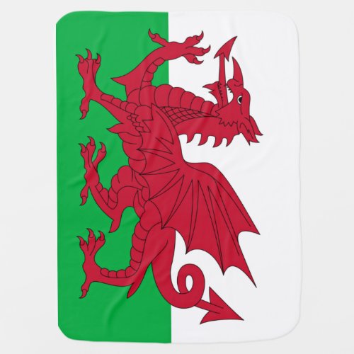 Welsh Dragon  Flag of Wales Baby Blanket