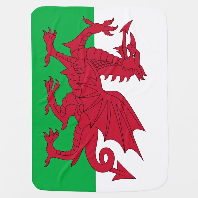 Welsh Dragon ~ Flag of Wales Baby Blanket (Front)