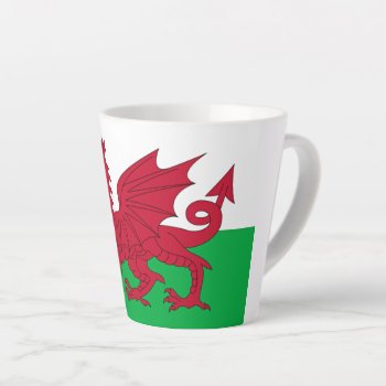 Welsh Dragon ~ Flag Of Wales Latte Mug by SunshineDazzle at Zazzle