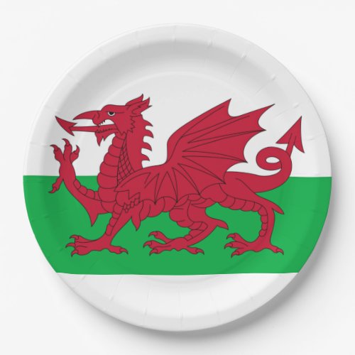 Welsh Dragon  Flag of Wales Paper Plates