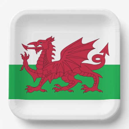 Welsh Dragon ~ Flag Of Wales Paper Plates