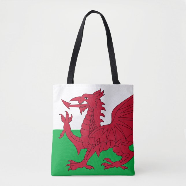 Welsh Dragon ~ Flag of Wales Tote Bag (Front)