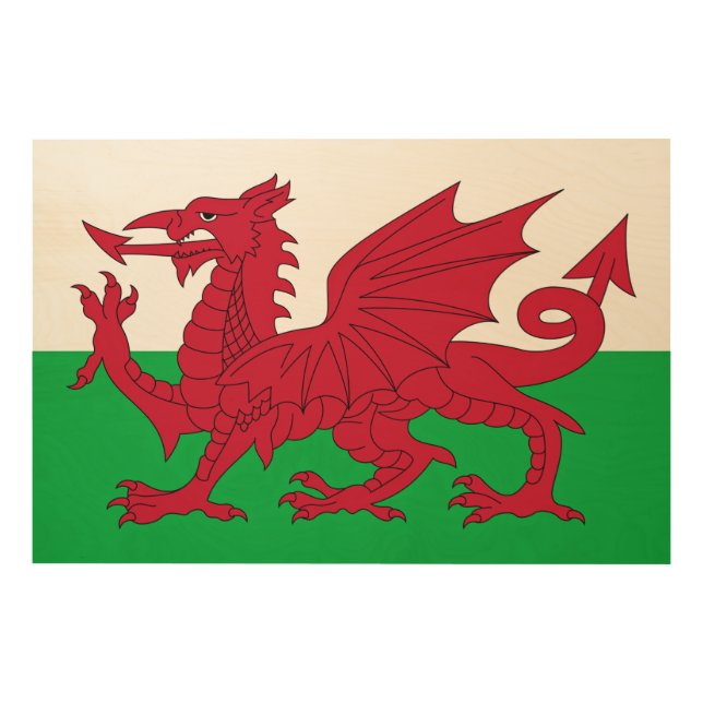 Welsh Dragon ~ Flag of Wales Wood Wall Art (Front)