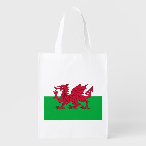 Welsh dragon flag reusable grocery bag